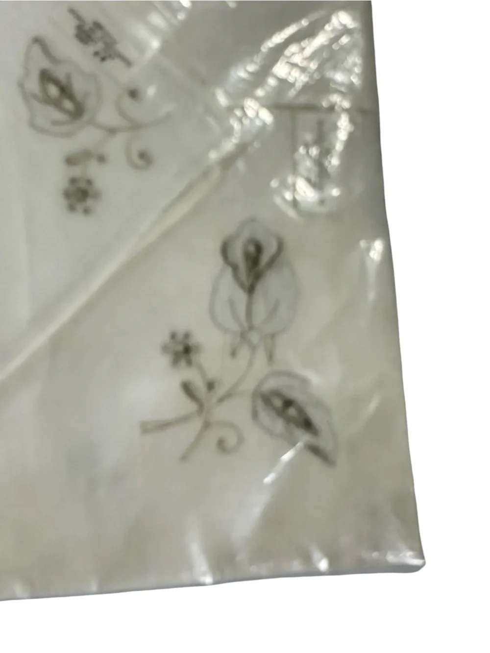 Vtg Imperial Coronet Linen Tablecloth Set 5pc Embroidered Rose Cutwork Portugal